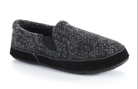 Acorn Fave Gore Charcoal Tweed Slipper side view