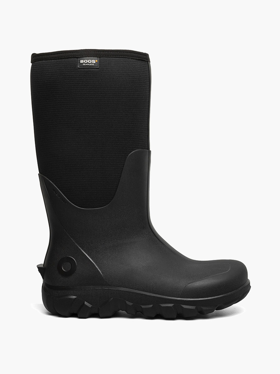Bogs, Classic Seamless Tall, Winter Boot, Black, Men's, side view