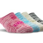 Ariat 4-Pack No Slip No-Show Socks in pink, blue, cream and gray, women's