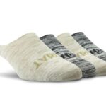 Ariat 4-Pack No Slip No-Show Socks in cream and gray neutral tones, women's