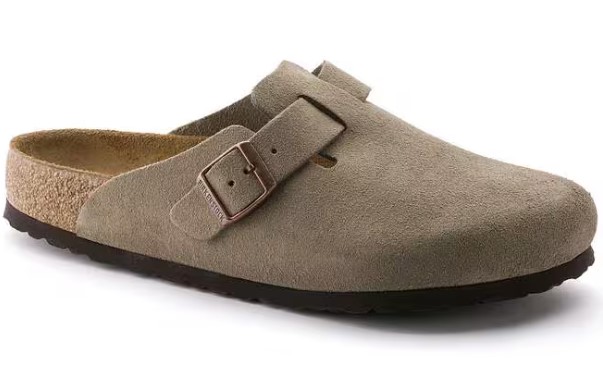 Birkenstock, Boston, Soft Footbed, Suede, Taupe, Men's, side view