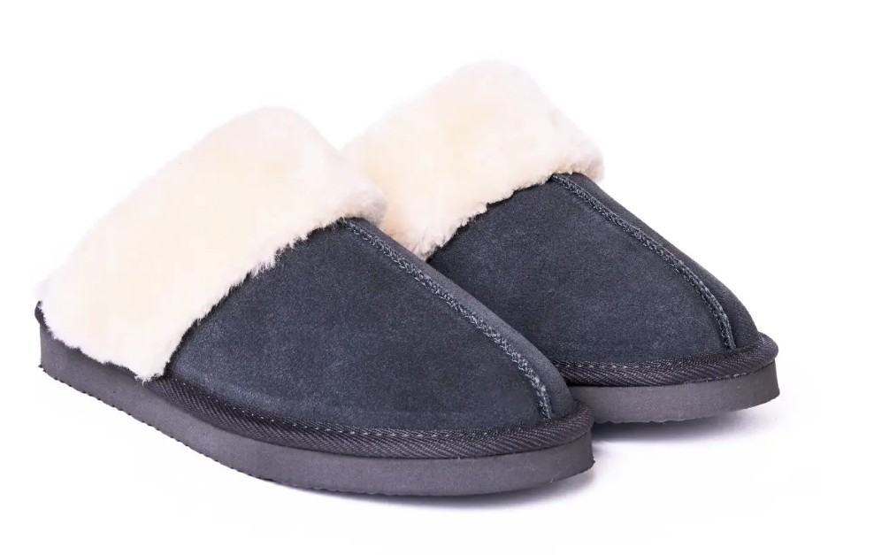 Women's Minnetonka Chesney Slipper, Charcoal, Pair View