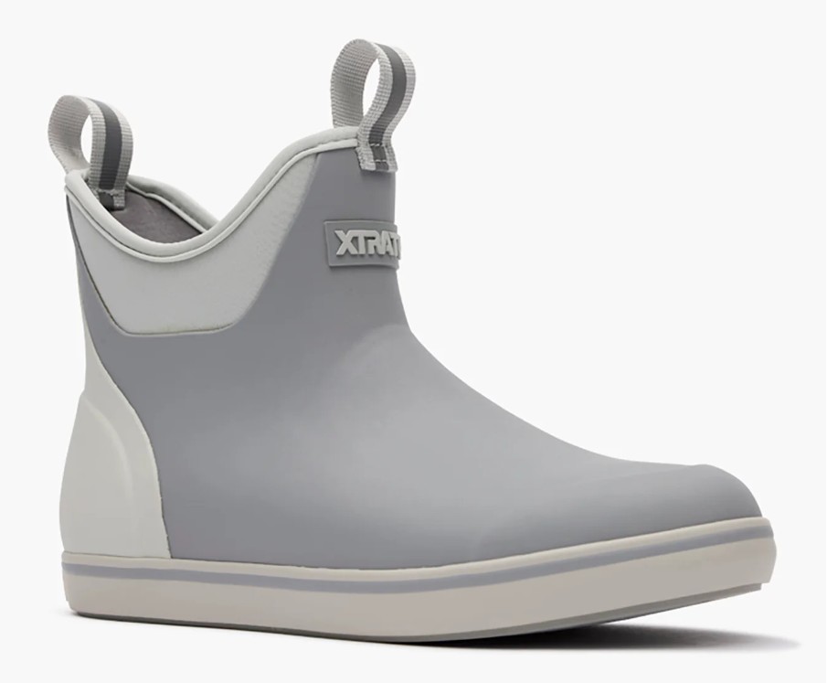 Women's, Xtratuf, Ankle Deck Boot, Stingray Grey, Front View