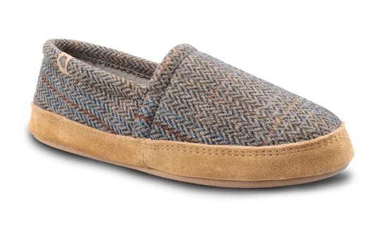 Acorn, Plaid Taupe Slipper, Men's, side view