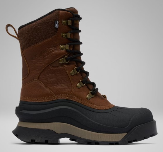 Columbia, Bugaboot Peak, Winter Boot, Light Brown Black, Men's, side view