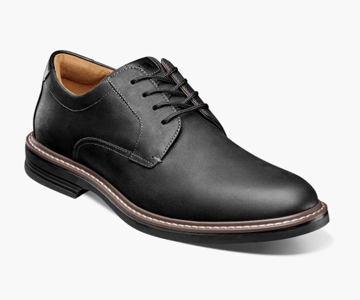 Florsheim, Norwalk, Plain Toe Oxford, Black, Men's, angle view