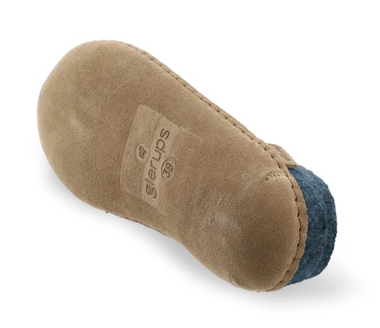 Glerups, Slip On Slipper, Leather Sole, Denim, Men's, sole view