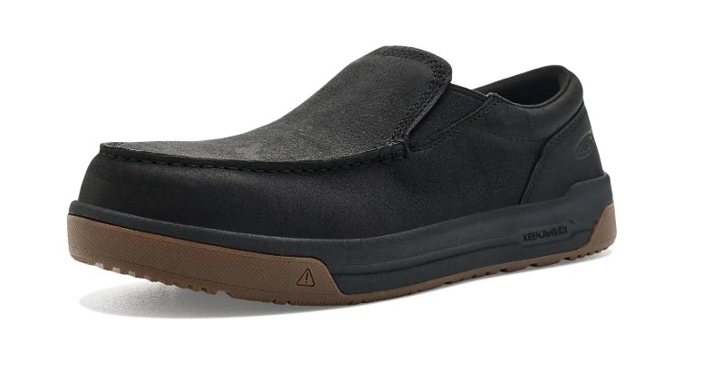 Keen Utility, Gibson Slip On, Carbon Toe, Black Gum, Men's angle view