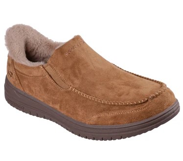 Skechers, Scofield Slipper, Slip Ins, Chestnut, Men's, angle view
