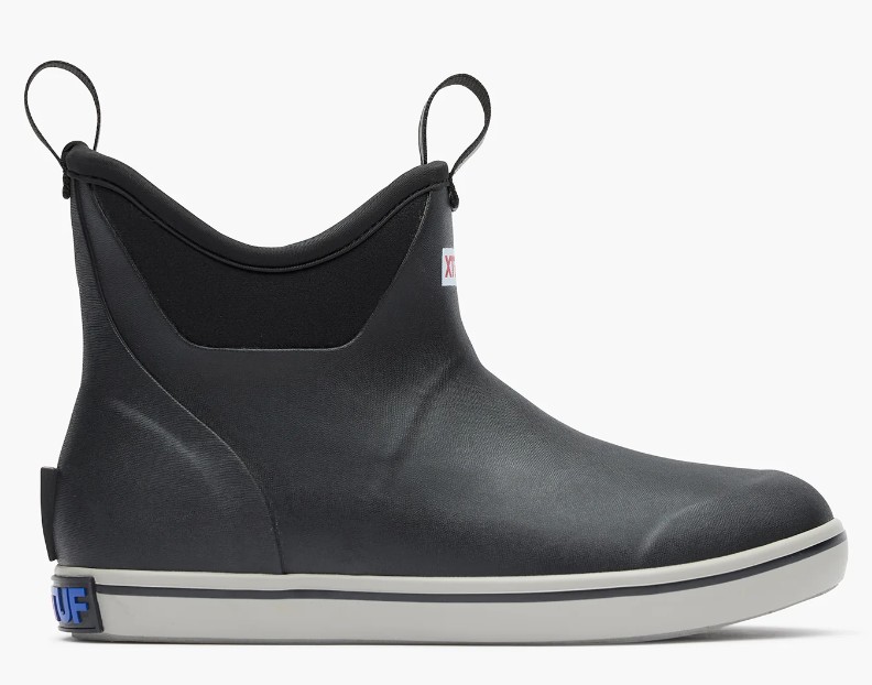 Women's, Xtratuf, Fleece Lined, Ankle Deck Boot, Black, Lateral View